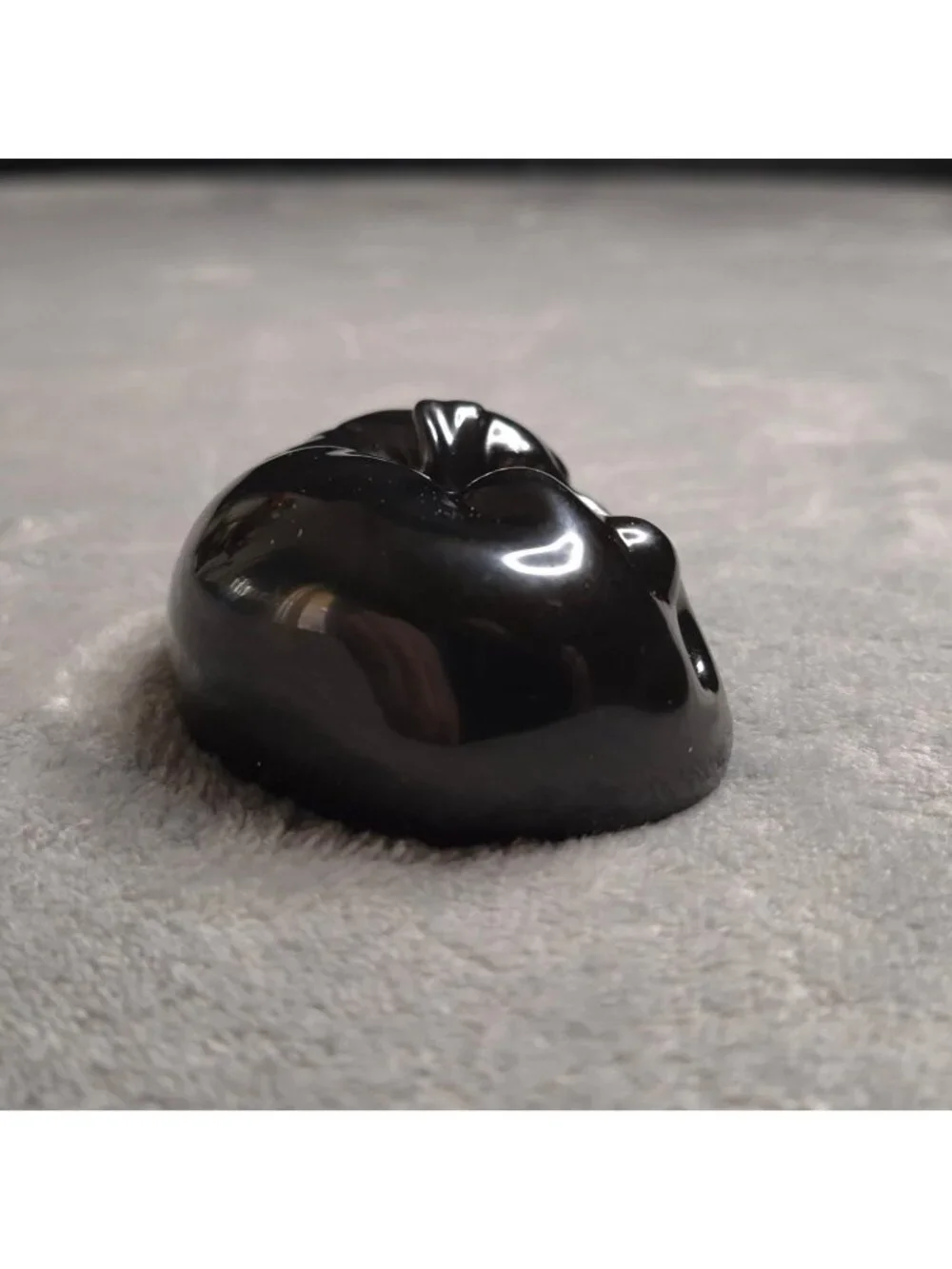 Handmade Resin Sleeping Black Dog Small Figurine 3 in long Gift Dog Lover